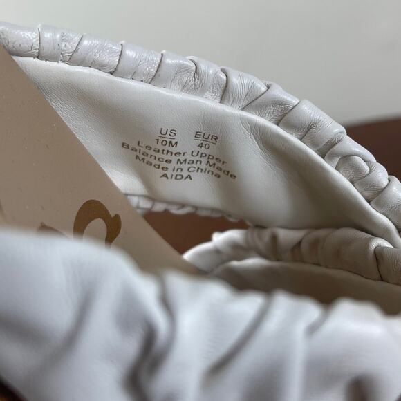 New Sam Edelman Aida Slide Sandals in White Leather Women's Size 10 - Picture 7 of 9